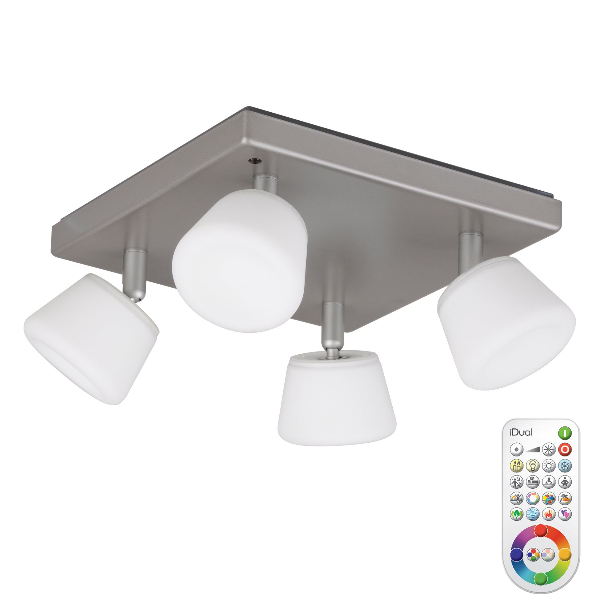 Emerald Nickel effect 4 lamp Spotlight