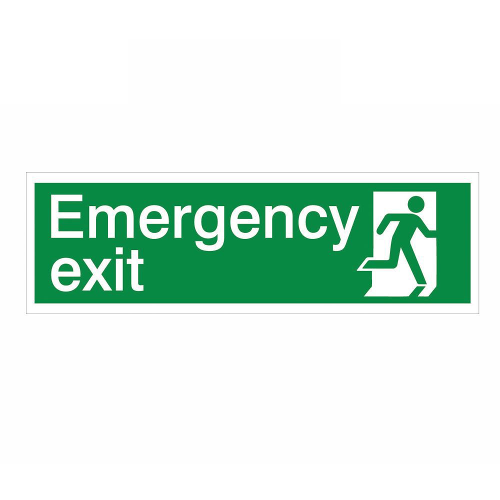 Emergency exit Self-adhesive labels, (H)125mm (W)400mm | DIY at B&Q