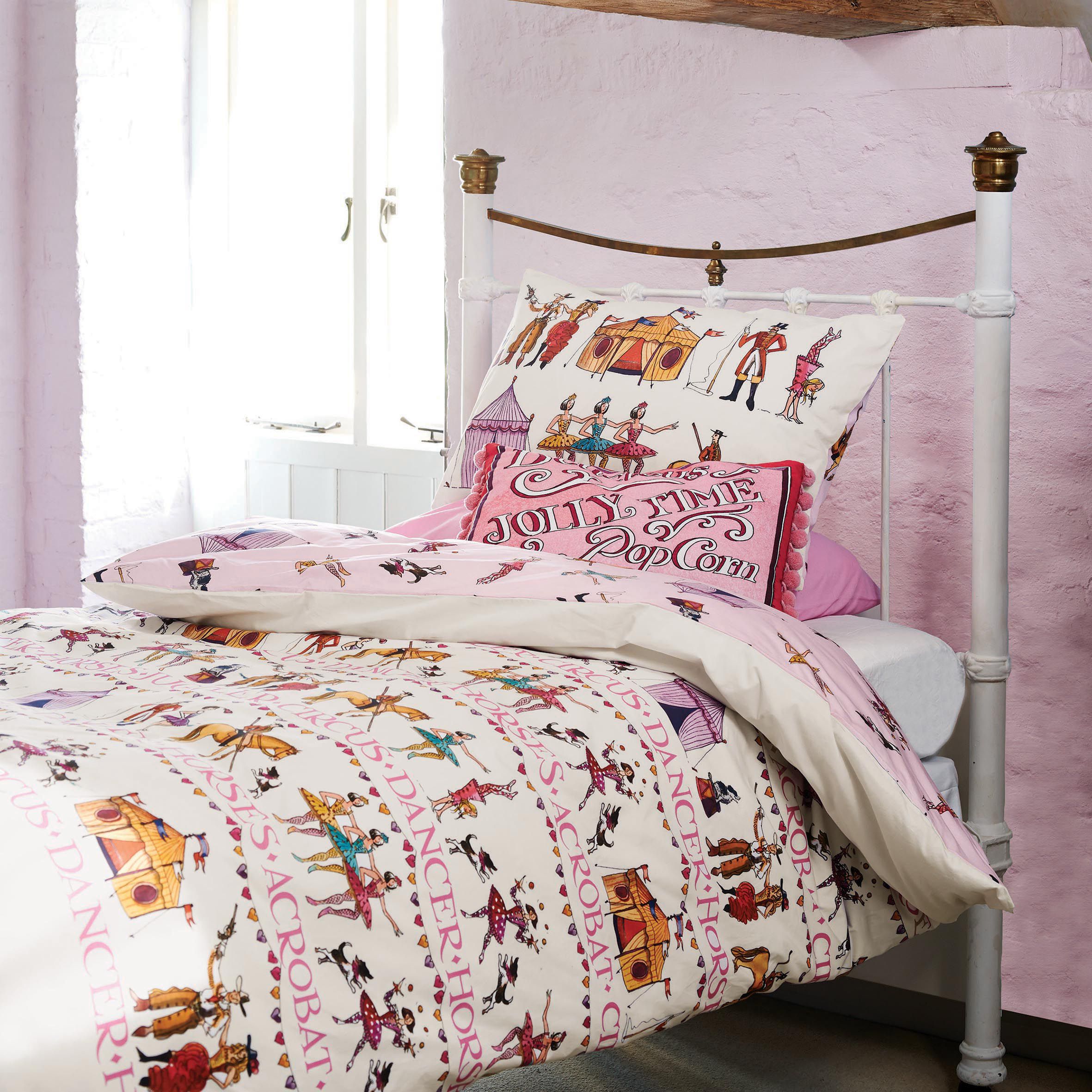 Emma Bridgewater Circus Pink & white Single Bedding set DIY at B&Q