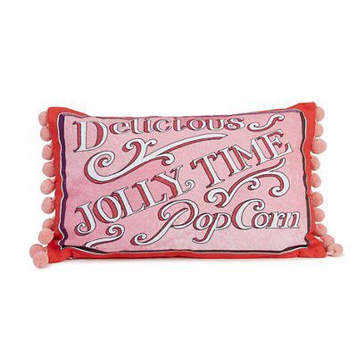 Emma Bridgewater Pink Popcorn Print effect Cushion, (L)30cm x (W)50cm
