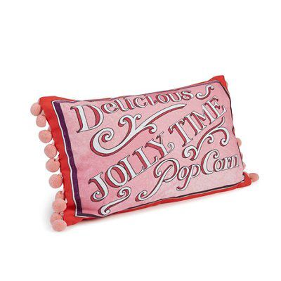 Emma Bridgewater Pink Popcorn Print effect Cushion, (L)30cm x (W)50cm