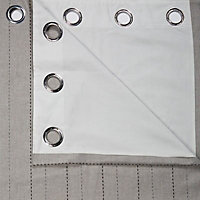 Enara Brown Pinstripe Lined Eyelet Curtains (W)228cm (L)228cm, Pair