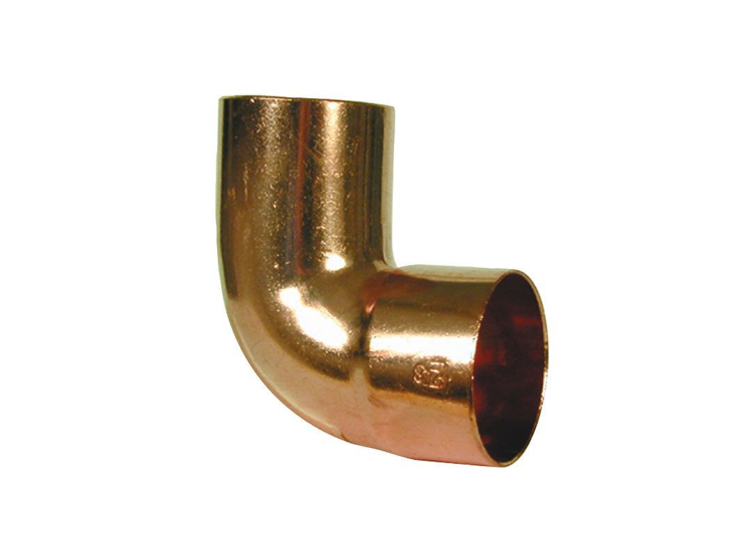 End feed 90° Pipe elbow (Dia)22mm 22mm, Pack of 2