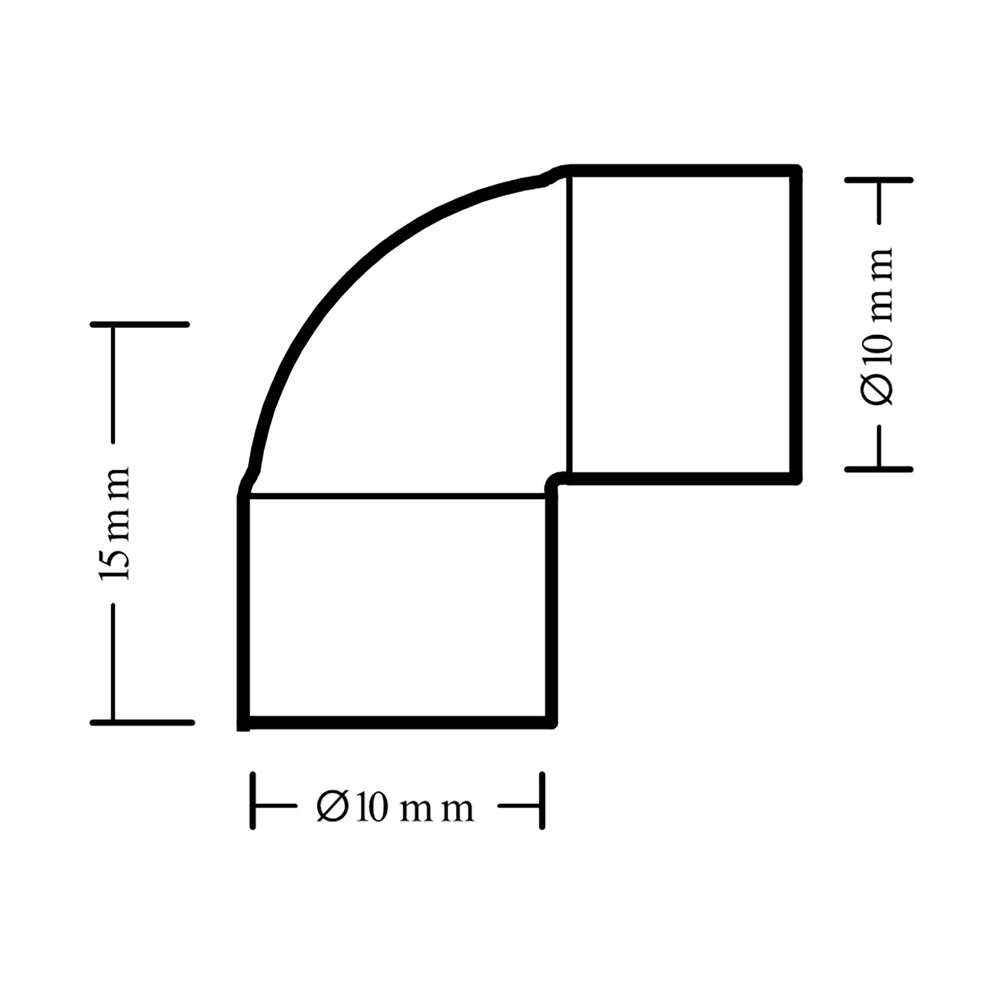 End feed Pipe elbow (Dia)10mm, Pack of 2