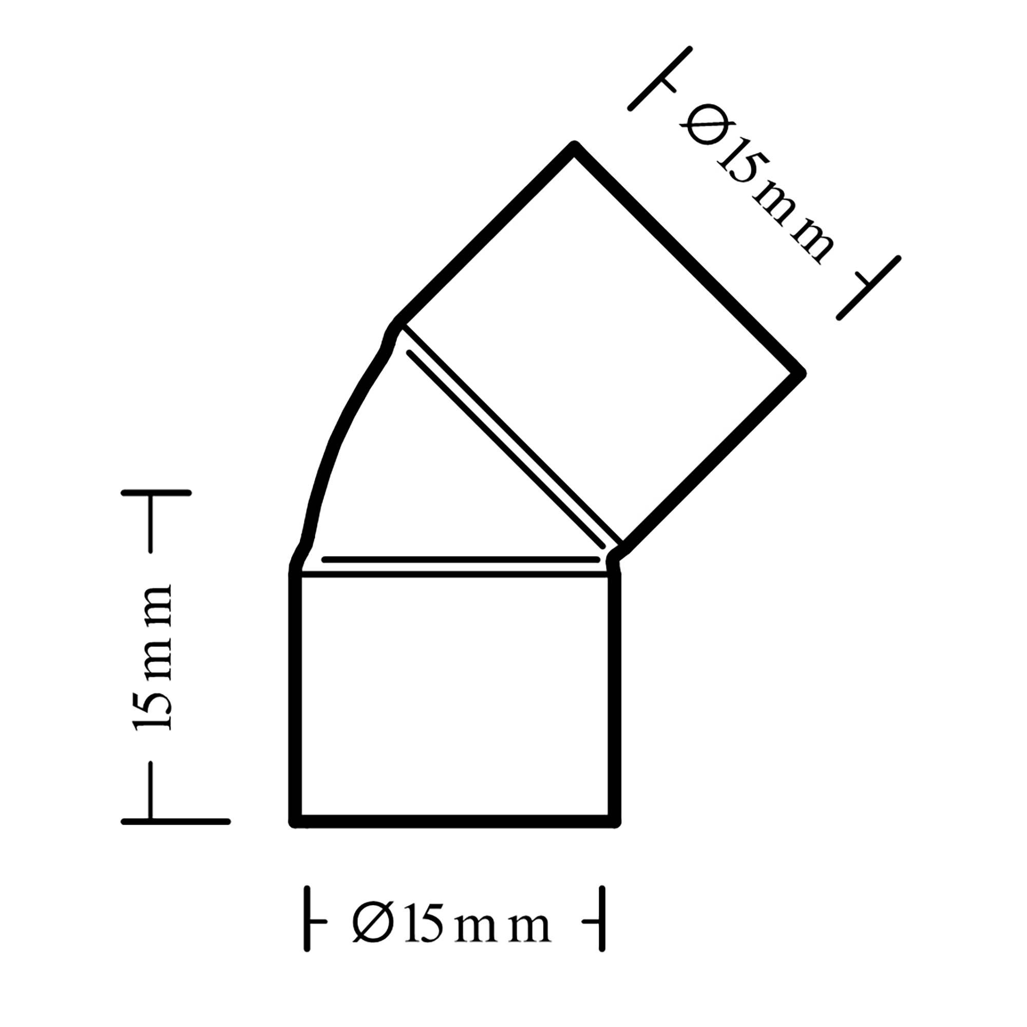 End feed Pipe elbow (Dia)15mm 15mm, Pack of 2