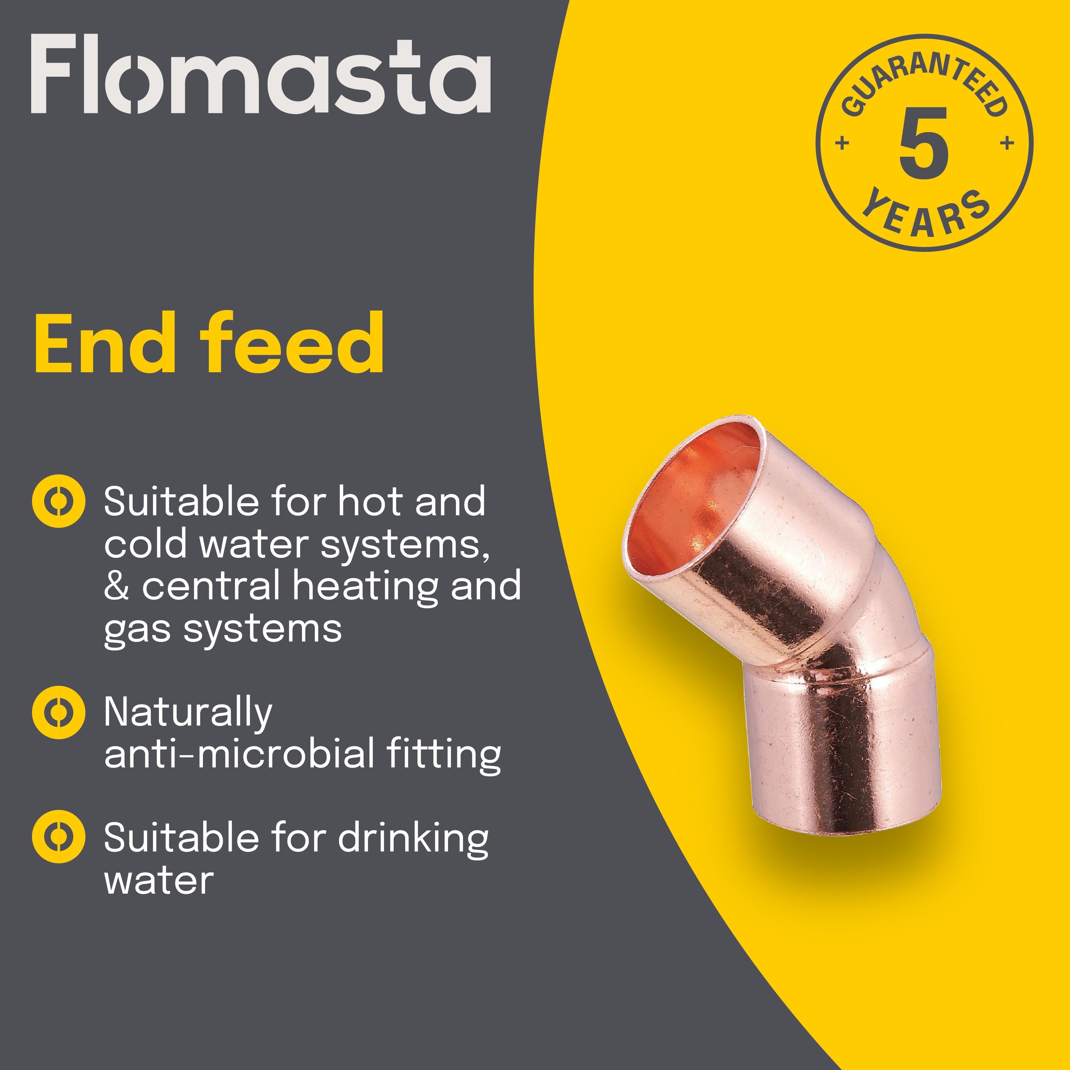 End feed Pipe elbow (Dia)22mm, Pack of 10