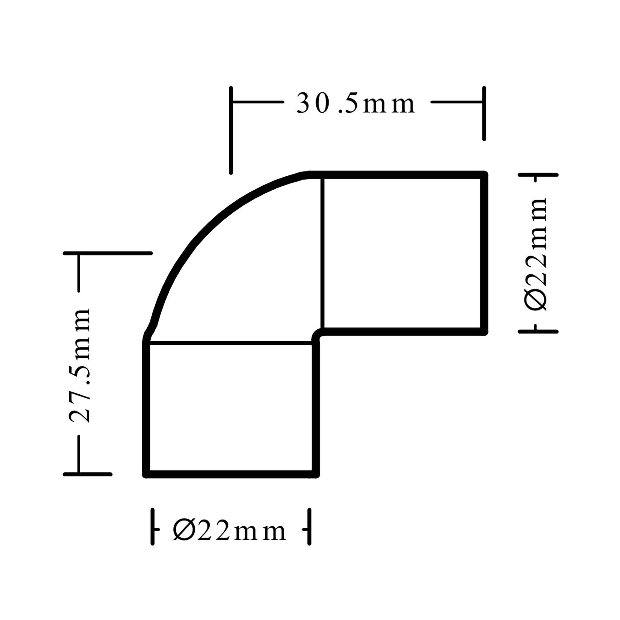 End feed Street Pipe elbow (Dia)22mm, Pack of 10