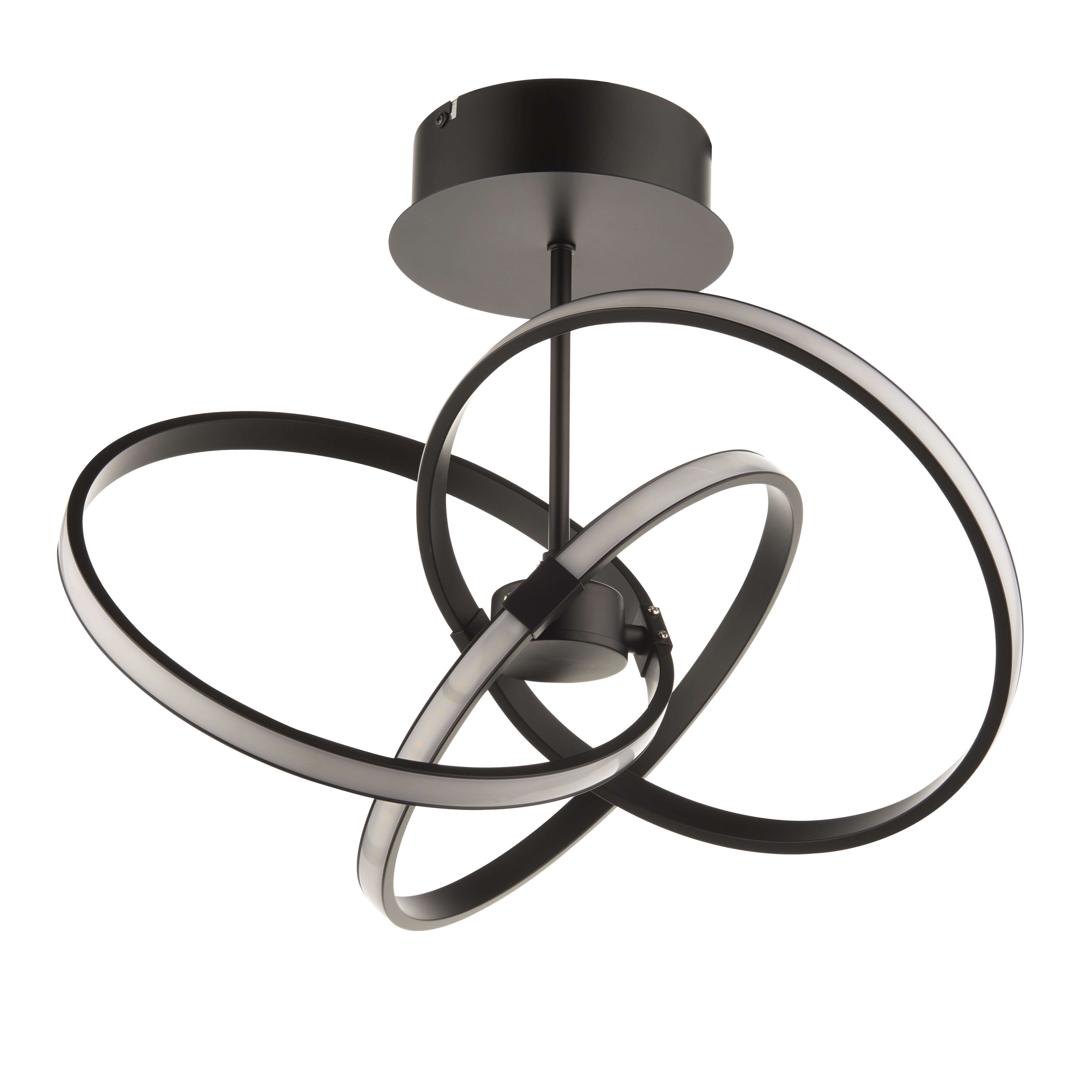 Endor Acrylic, aluminium & metal Black 3 Lamp Ceiling light