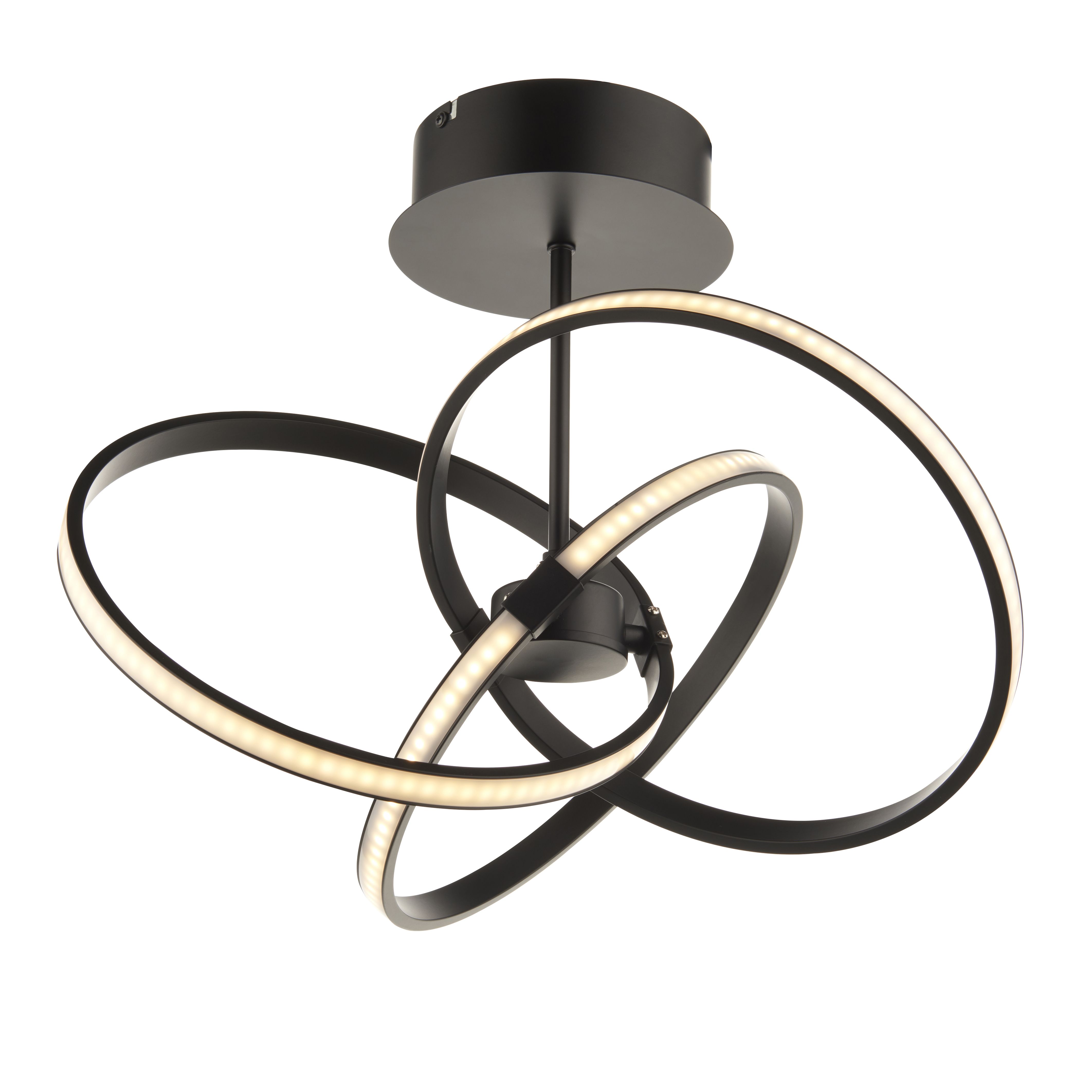 Endor Acrylic, aluminium & metal Black 3 Lamp Ceiling light