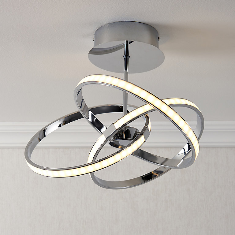 Endor Chrome Effect 3 Lamp Ceiling Light Diy At B Q - B Q Kitchen Ceiling Lights Led