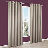 Endora Plain Lined Eyelet Curtains (W)117cm (L)137cm, Pair