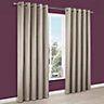 Endora Plain Lined Eyelet Curtains (W)117cm (L)137cm, Pair
