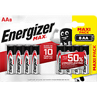 Energizer Alkaline Non-rechargeable AA Battery, Pack of 8