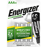 Energizer Recharge Rechargeable AAA Battery, Pack of 4
