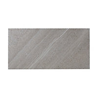 English Greige Satin Stone effect Porcelain Wall & floor Tile, Pack of 6, (L)600mm (W)300mm