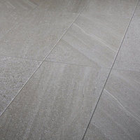 English Greige Satin Stone effect Porcelain Wall & floor Tile Sample
