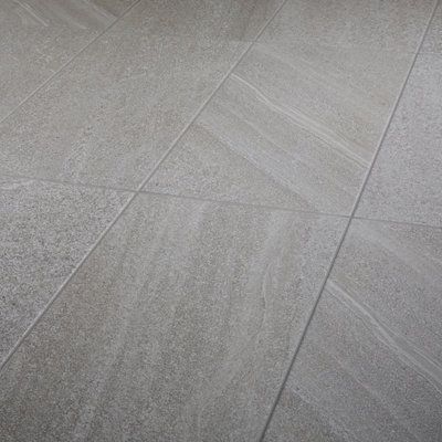 English Greige Satin Stone effect Porcelain Wall & floor Tile Sample ...