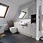 Ennis Gloss Light grey Freestanding Toilet cabinet (H)820mm (W)595mm