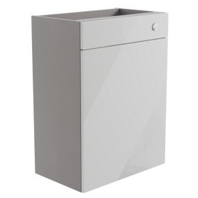 Ennis Gloss Light grey Freestanding Toilet cabinet (H)820mm (W)595mm