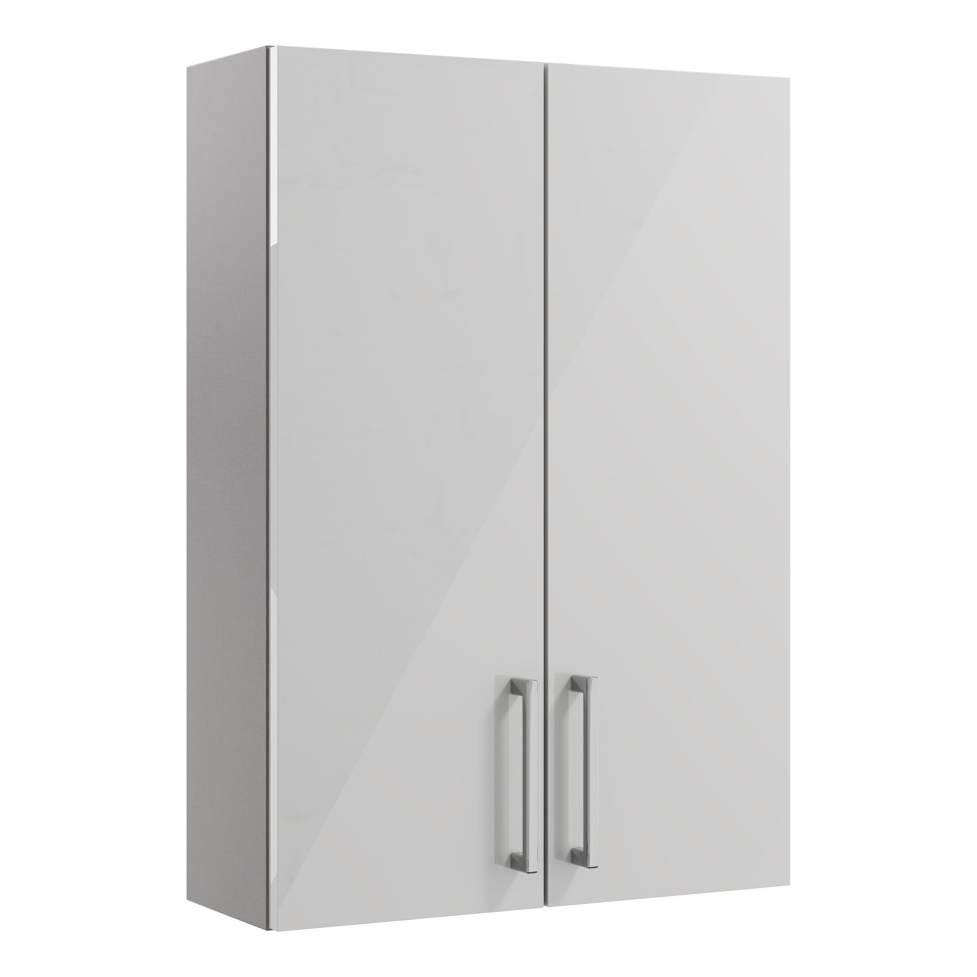 Ennis Gloss Light grey Modern Double Wall cabinet (W)495mm (H)720mm