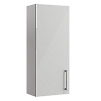 Ennis Gloss Light grey Modern Single Wall cabinet (W)295mm (H)720mm