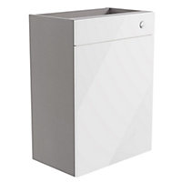 Ennis Gloss White Freestanding Toilet cabinet (H)820mm (W)595mm