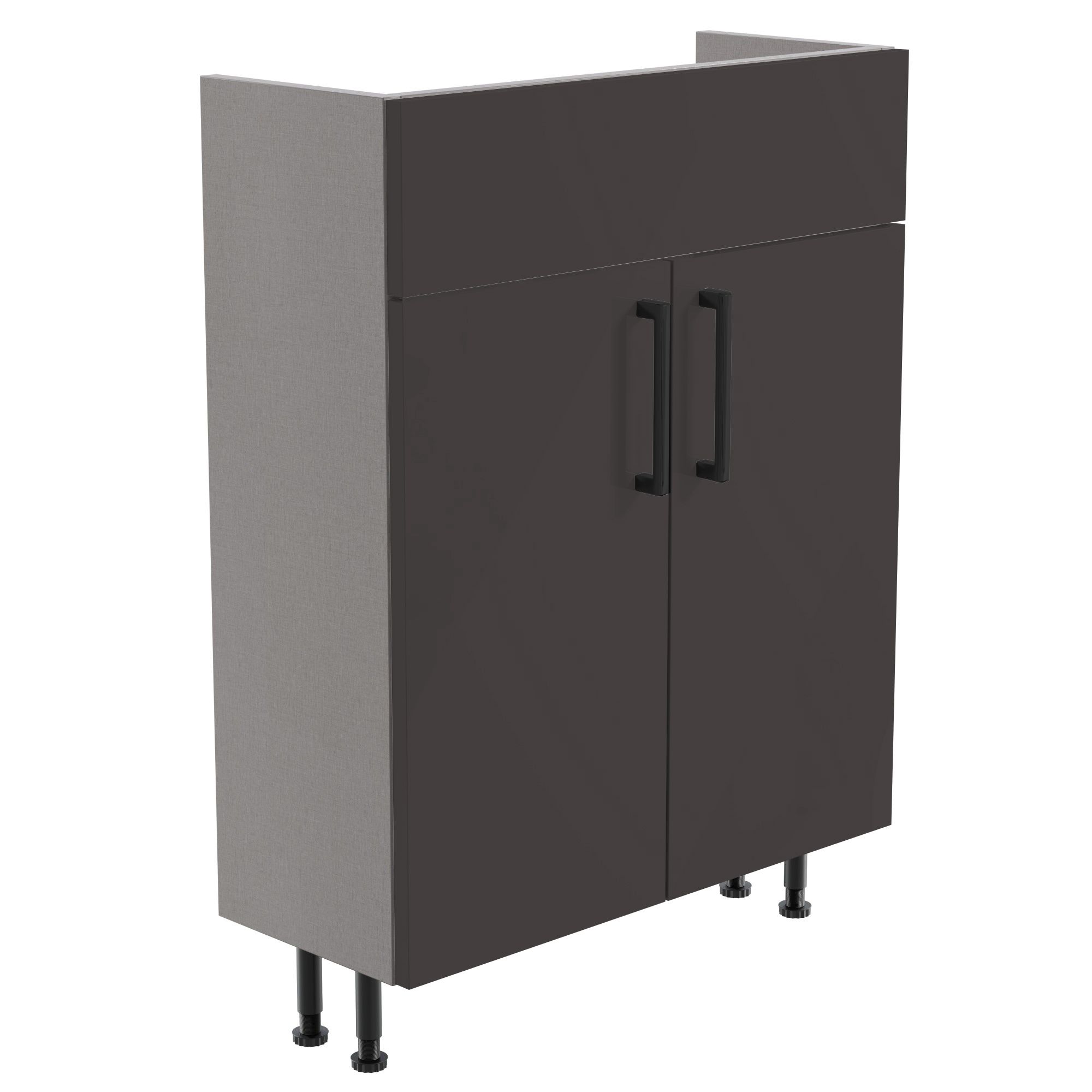 Ennis Matt Graphite Contemporary Freestanding Fitted Bathroom Slim ...
