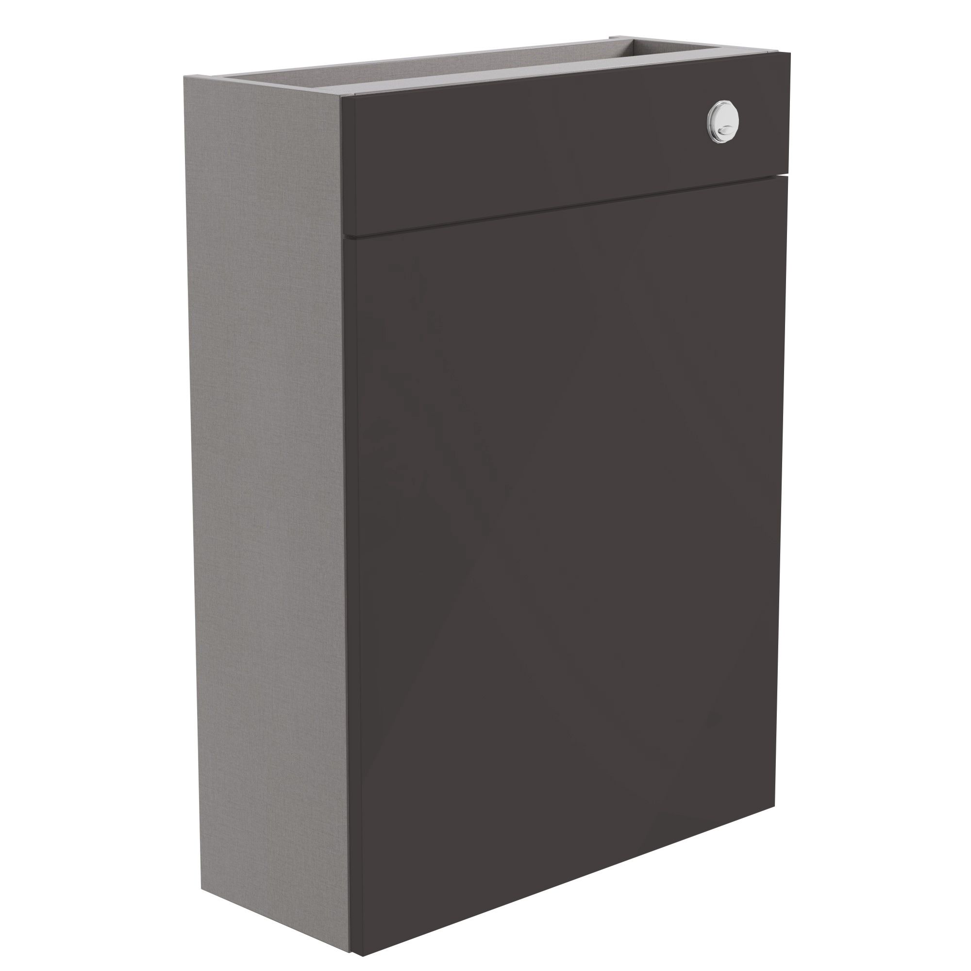 Ennis Matt Graphite Contemporary Freestanding Slimline Toilet cabinet (H)820mm x (W)600mm