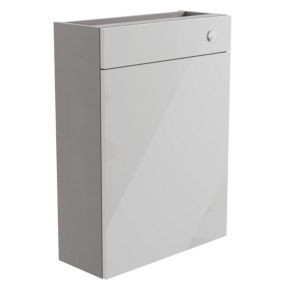 Ennis Slim Gloss Light grey Freestanding Toilet Cabinet (W)595mm (H)820mm