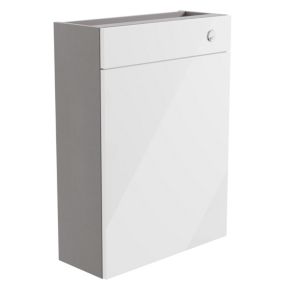 Ennis Slim Gloss White Freestanding Toilet cabinet (H)820mm (W)595mm