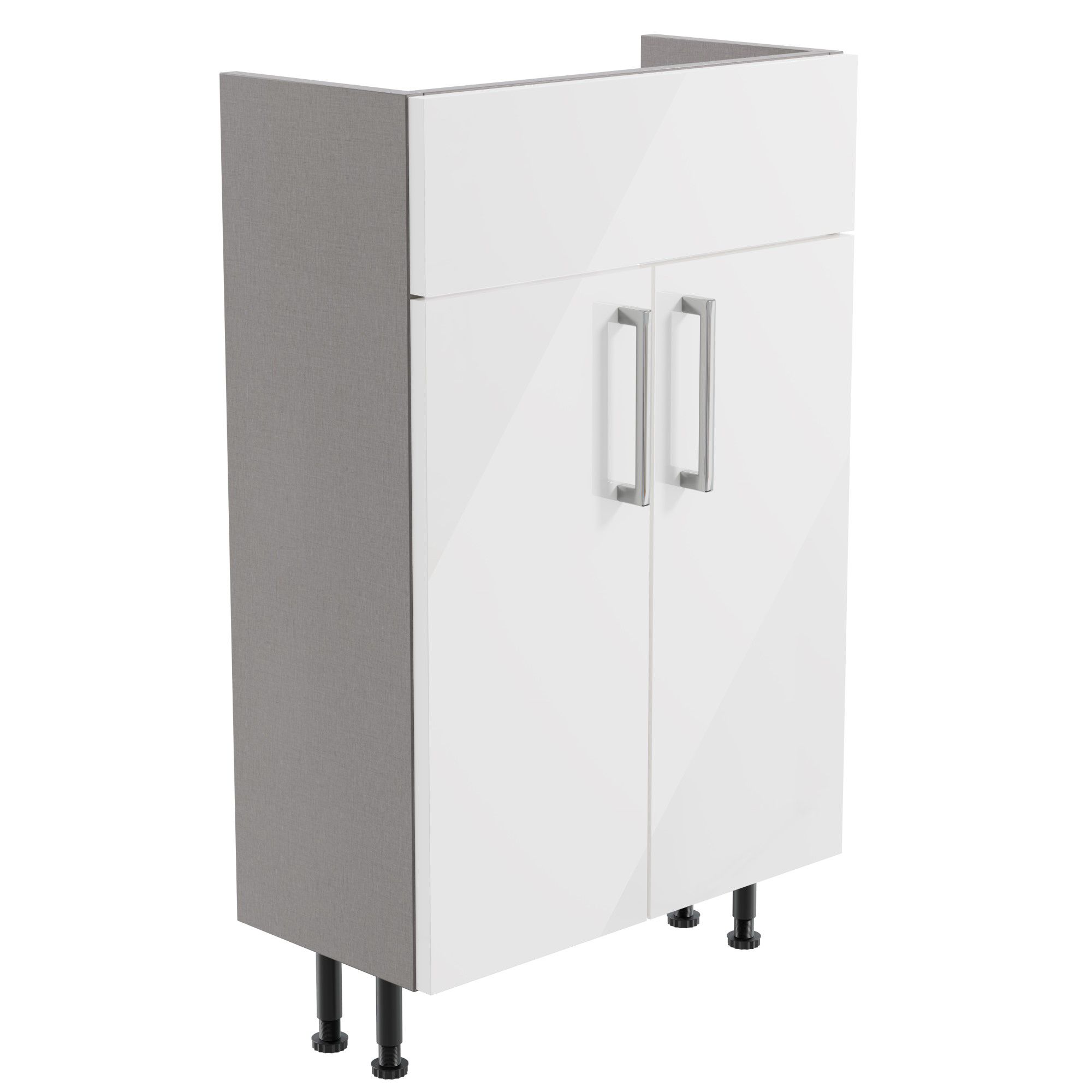 Ennis Slim Gloss White Modern Double Freestanding Bathroom Vanity ...