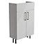 Ennis Slim Slimline Gloss Light grey Double Freestanding Bathroom Vanity unit (H) 820mm (W) 495mm