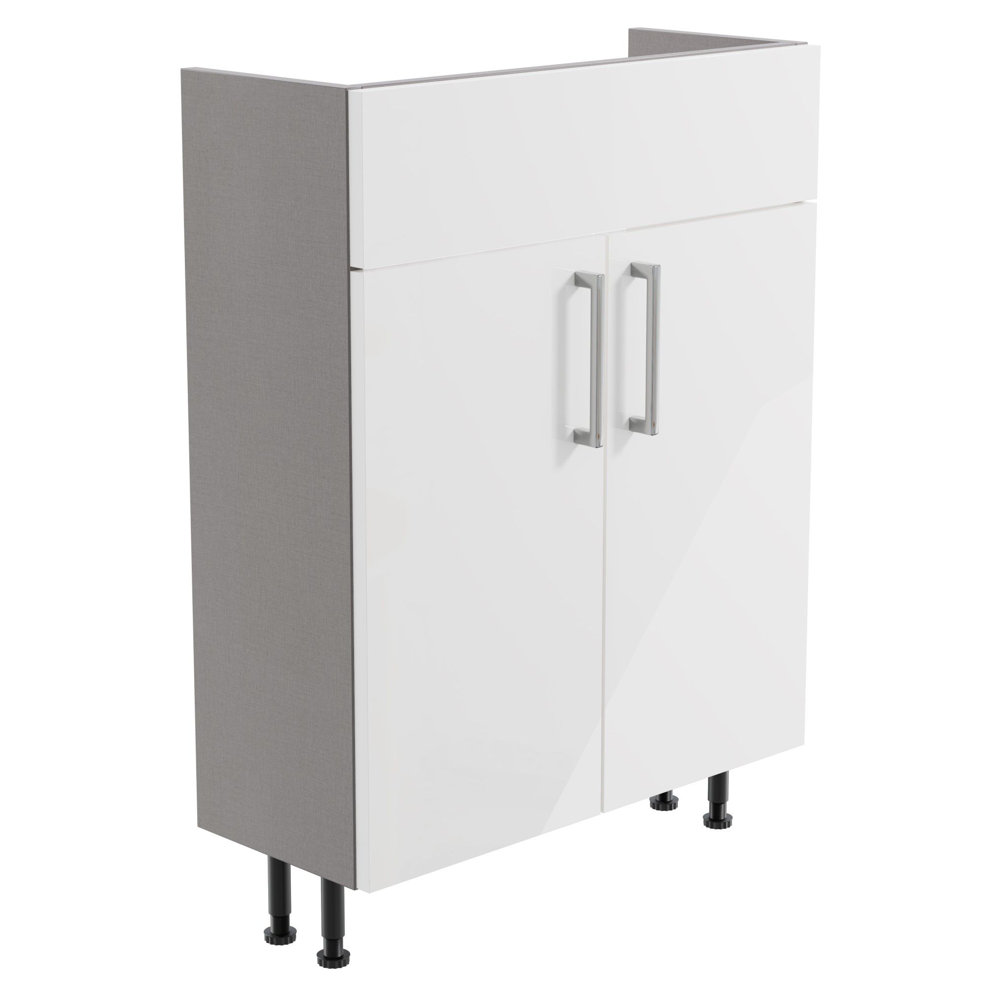Ennis Slim Slimline Gloss White Double Freestanding Bathroom Vanity