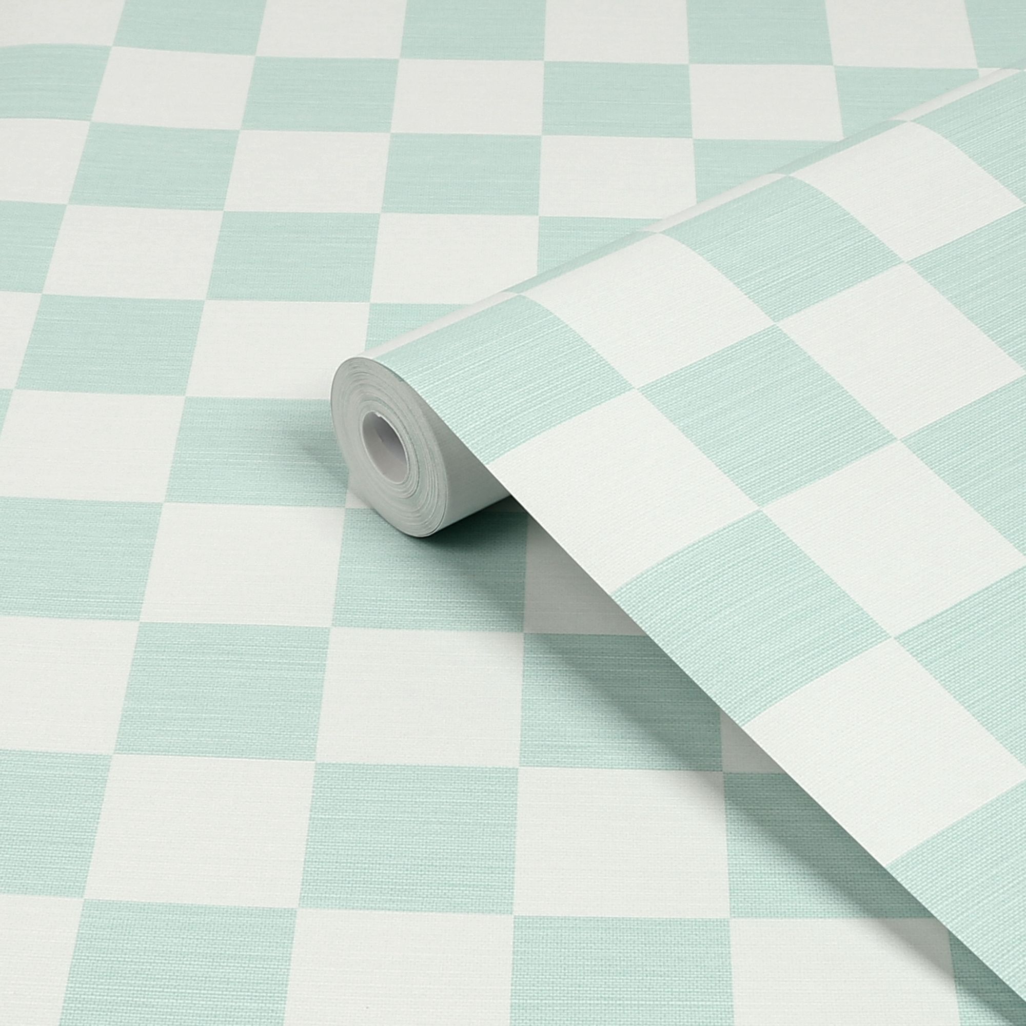 Envy Check Me Out Mint Checkered Smooth Wallpaper | DIY at B&Q