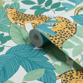 Green Animal Patterned Wallpaper, Wallpaper & wall coverings