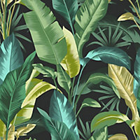 Envy Leaf It Out Twilight Tropical Smooth Wallpaper Sample