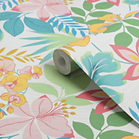 Envy So Exotic Day Floral Smooth Wallpaper