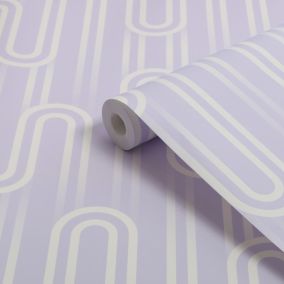 Envy Ups N Downs Lavender Geometric Smooth Wallpaper