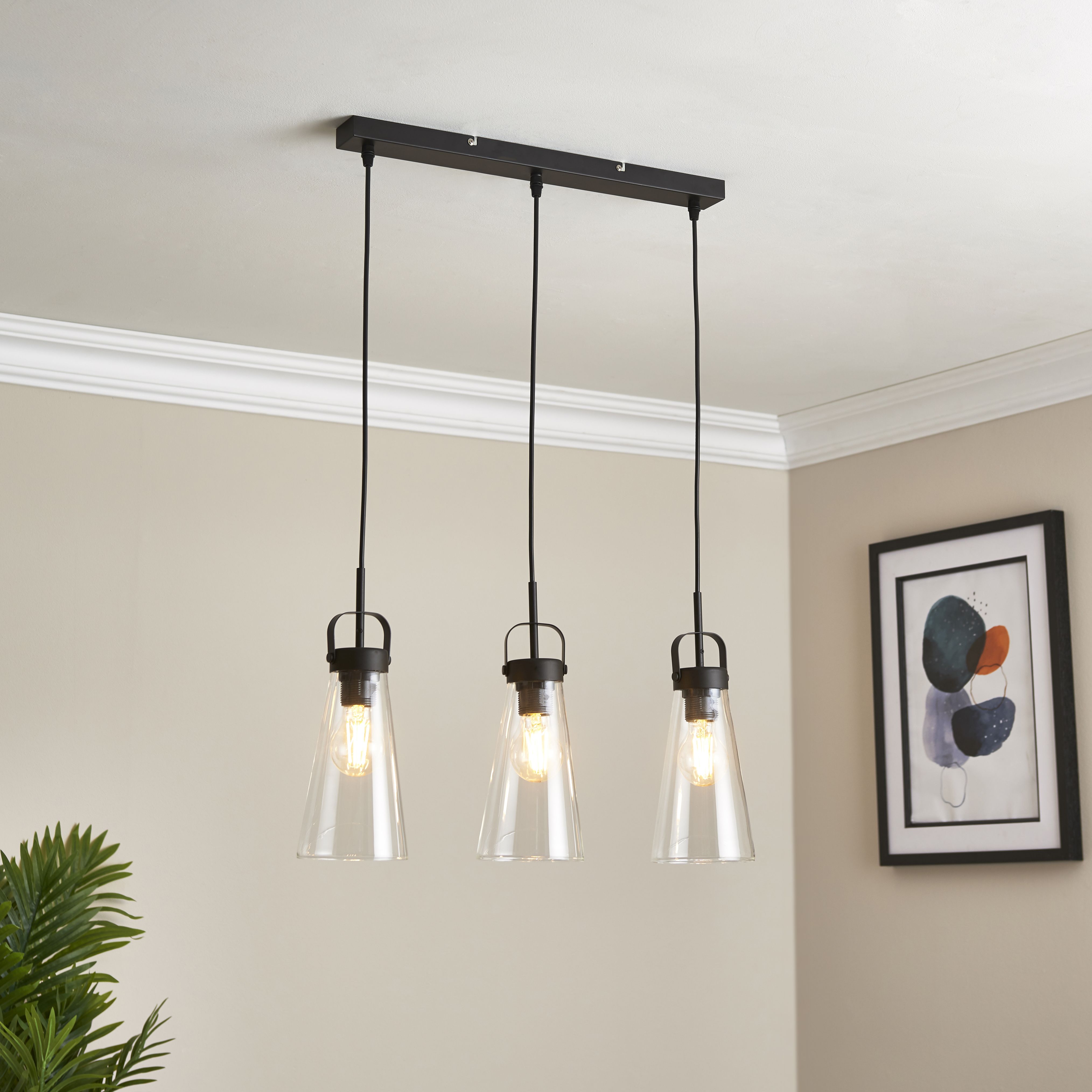Enzo Matt 3 Lamp LED Pendant ceiling light | DIY at B&Q