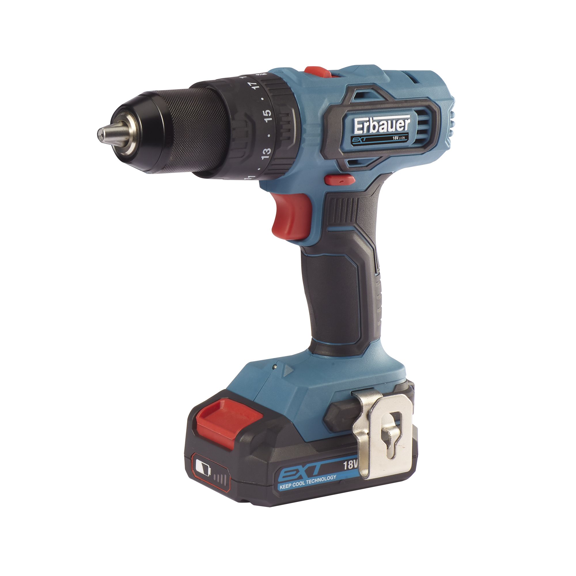 Erbauer 18V 1 x 2 Li ion Brushed Cordless Combi drill EBCD18Li 2