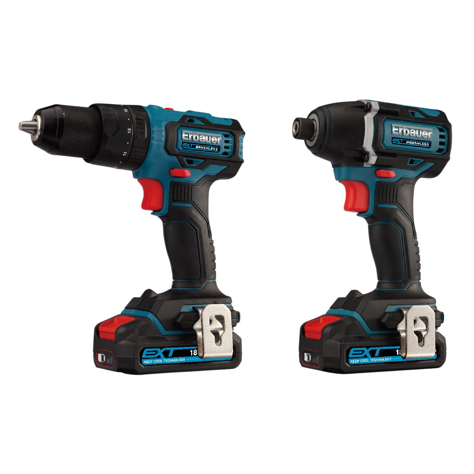 Erbauer 18V Li-ion EXT Cordless Combi drill & impact driver (2 x 2Ah) - EID18-Li - Refurbished