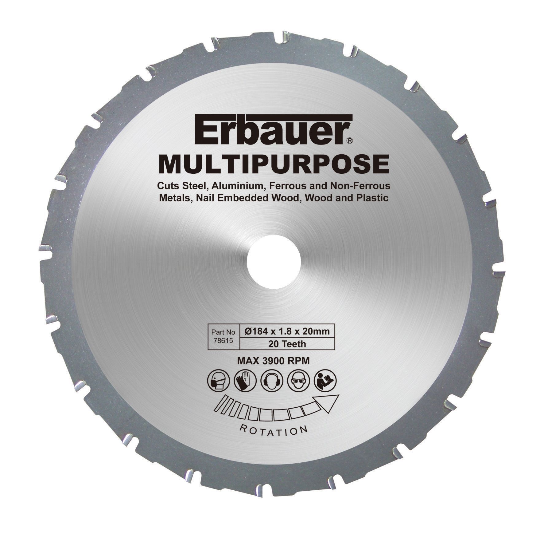 Erbauer 20T Circular saw blade (Dia)184mm DIY at B&Q