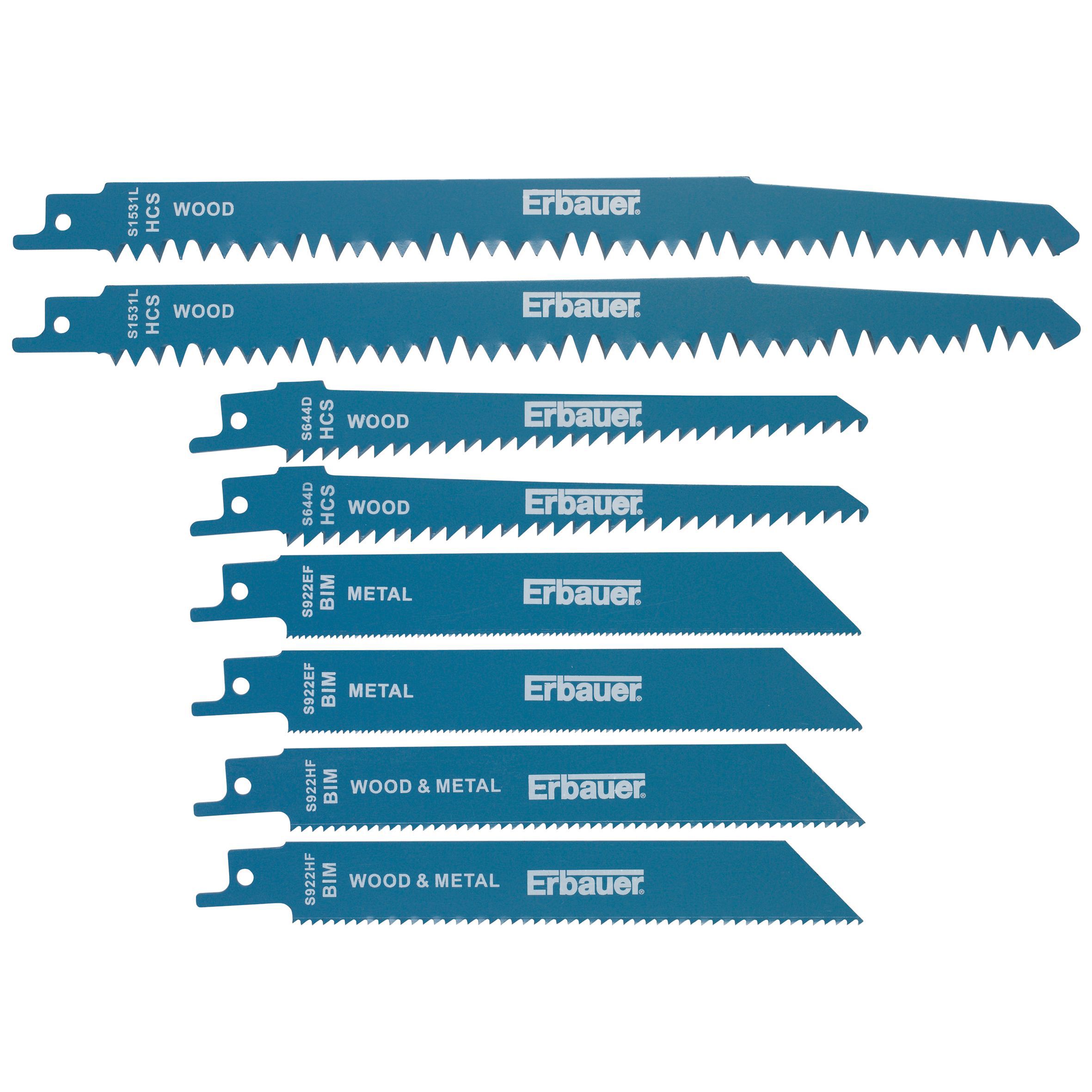 Erbauer 8 Piece Reciprocating Saw Blade S1531l S644d S922hf S922ef Diy At Bandq