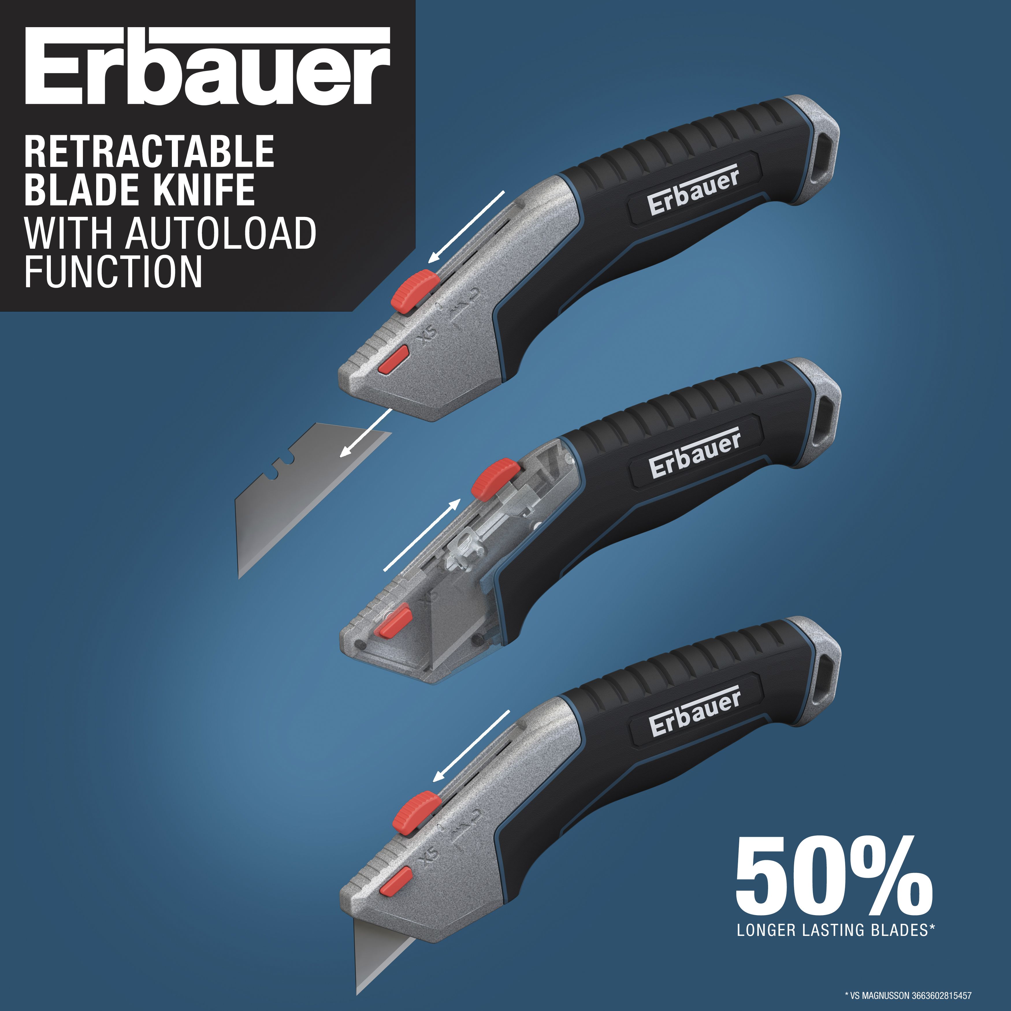 Erbauer Black Retractable knife