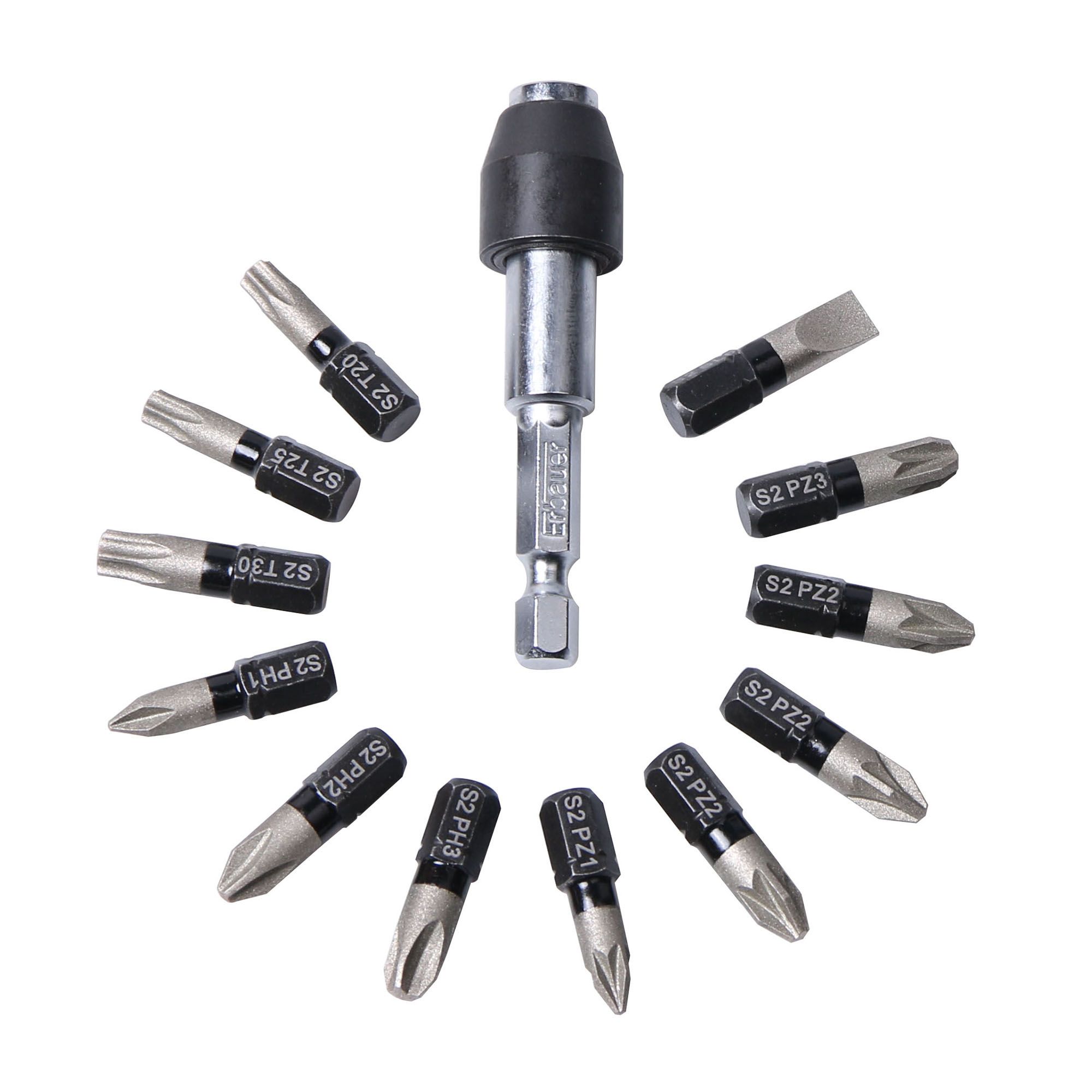 Erbauer Diamond Mixed Impact Screwdriver Bits (L)75mm, 13 Pieces ...