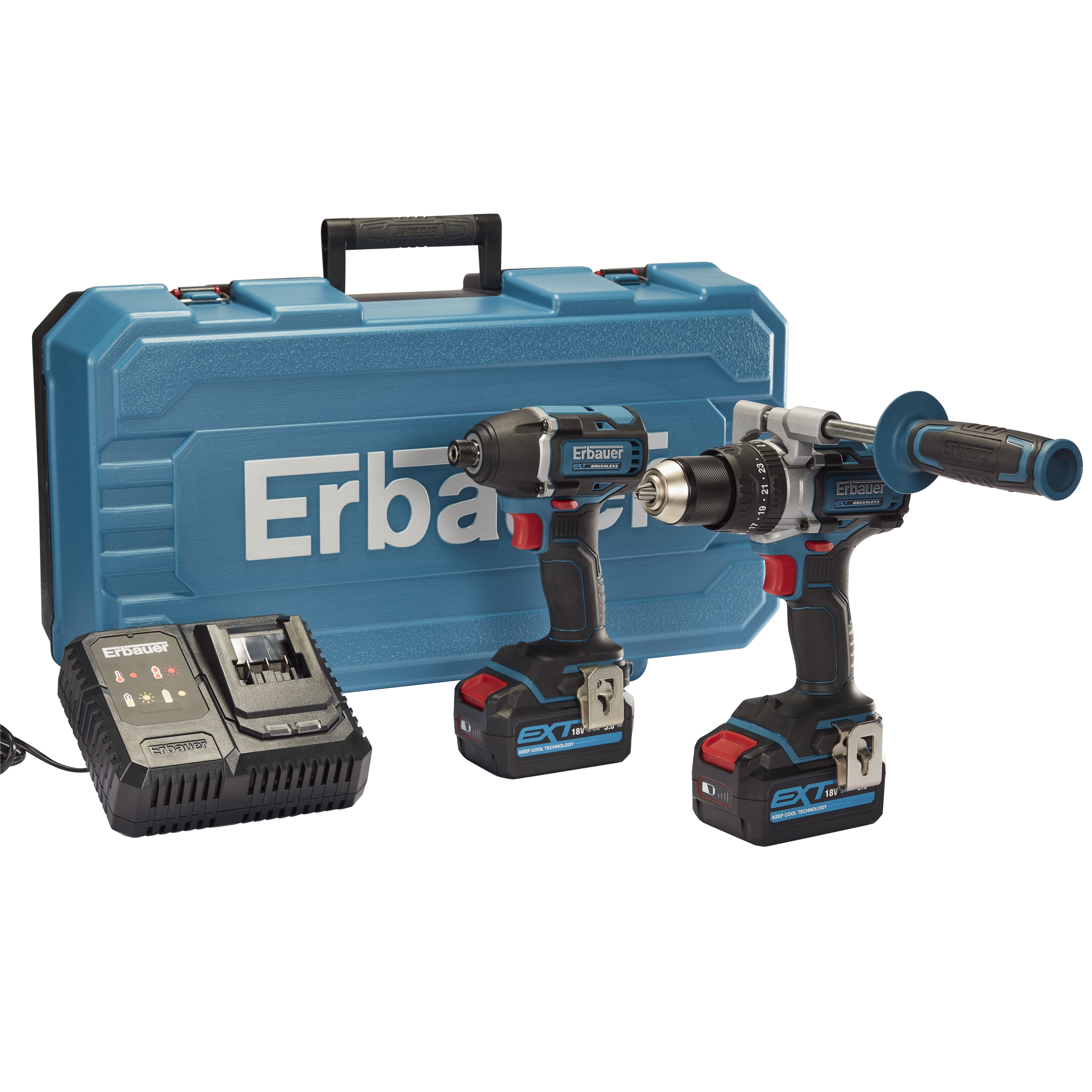 Erbauer Ext 18V 5 Li ion EXT Cordless 2 piece Power tool kit DIY