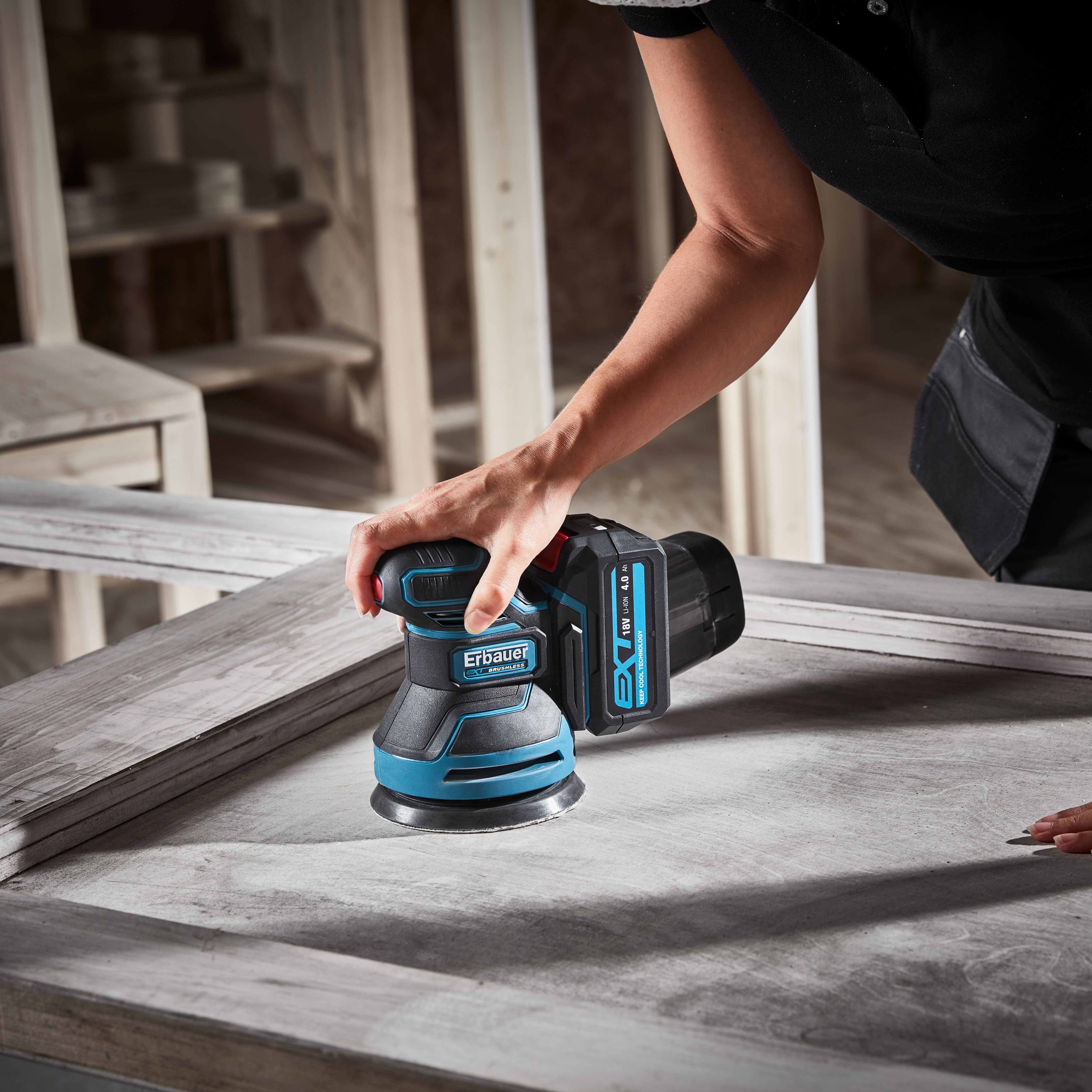 Erbauer EXT 18V Cordless Random orbit sander Bare Tool ERO18 Li Bare