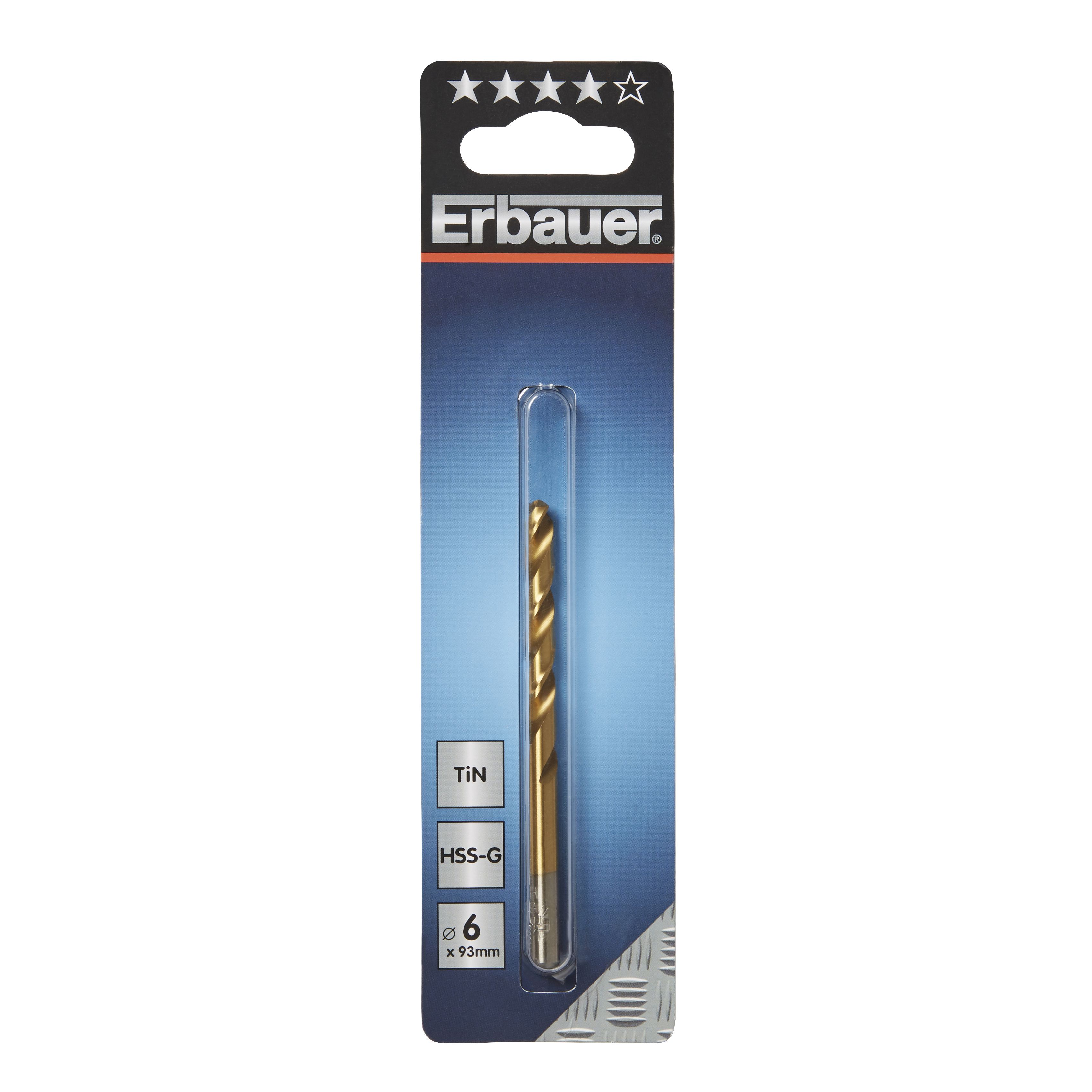 Erbauer Metal Drill bit (Dia)6mm (L)93mm