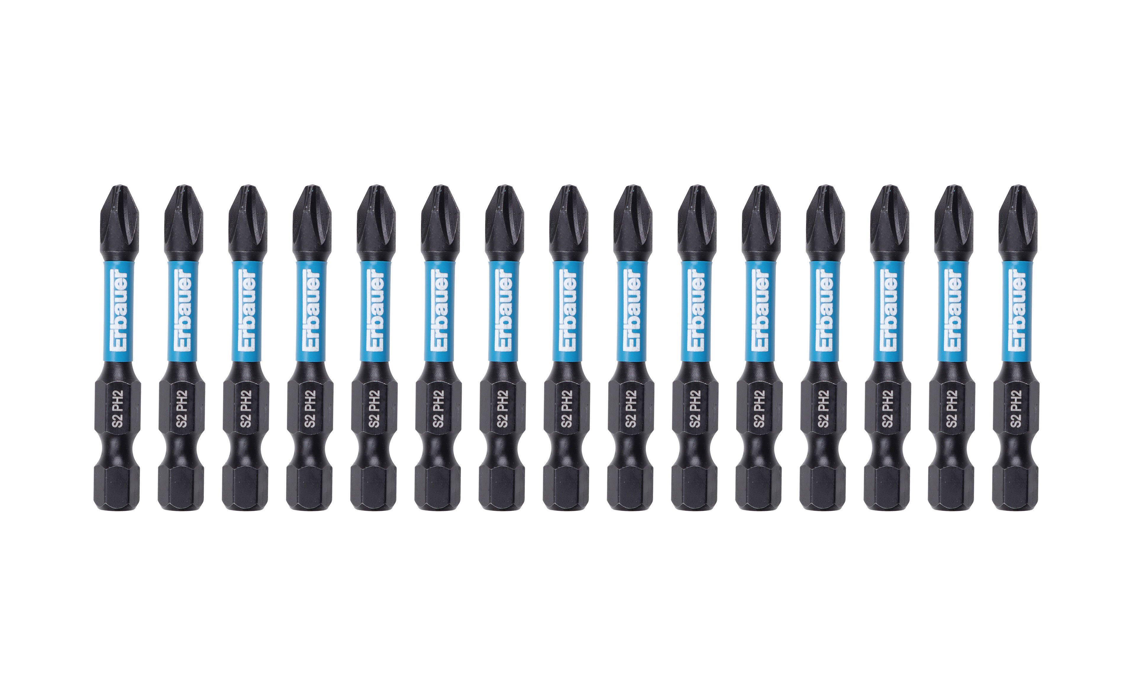 Erbauer PH2 Screwdriver bits PH2 (L)50mm, Set of 15