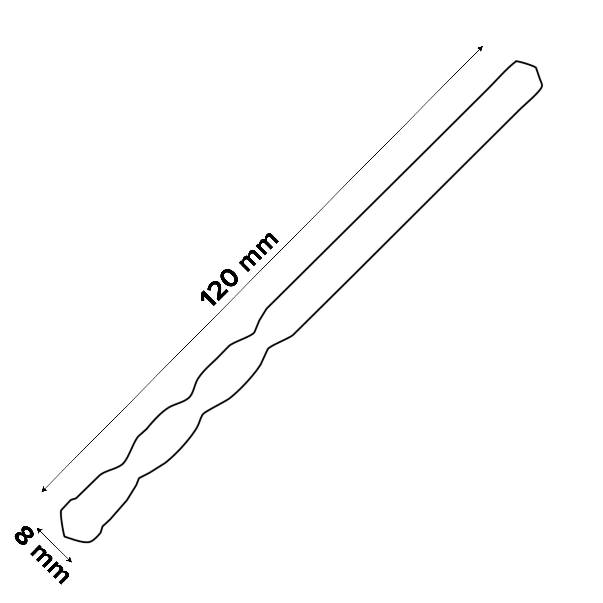 Erbauer Round Multi-purpose Drill bit (Dia)8mm (L)120mm